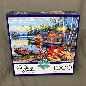 Buffalo Games & Puzzles 1000 Piece Jigsaw Puzzle Darrell Bush “Loon Lake”